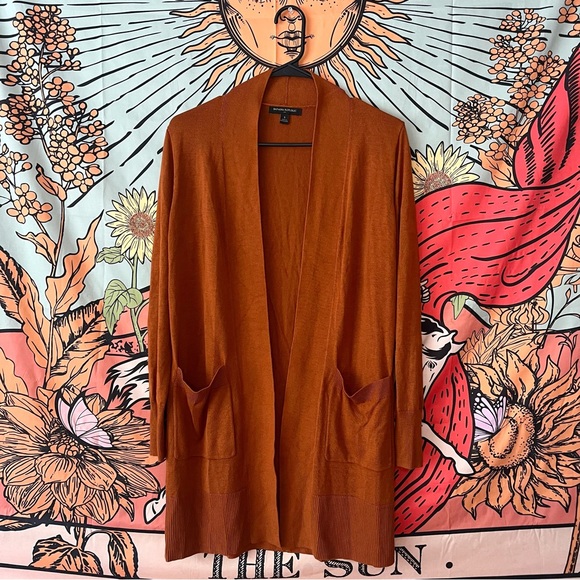 Cardigan Femme Banana Republic - Taille XS - Couleurs Orange Et Blanc - Neuf Avec étiquette
